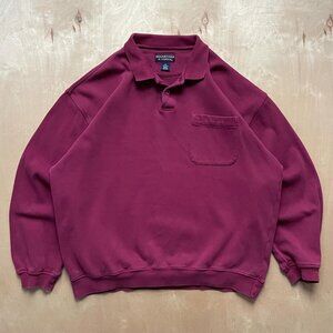 Vintage 90s Maroon Polo Sweatshirt by Roundtree & Yorke / Size Men's XXL